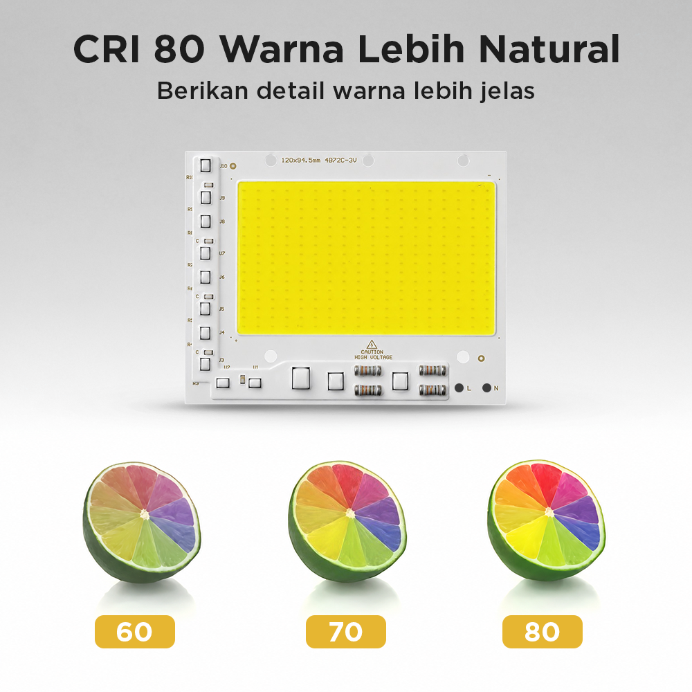 Ovicart LED COB Chip Driver Free 220V 5054 Lamp Board Beads 304 Cool White 6500K 100W - COB12094-AC220-100 / COB138106-AC220-150 Gambar produk Ovicart LED COB Chip Driver Free 220V 5054 Lamp Board Beads 304 Cool White 6500K 100W - COB12094-AC220-100 / COB138106-AC220-150 - 5