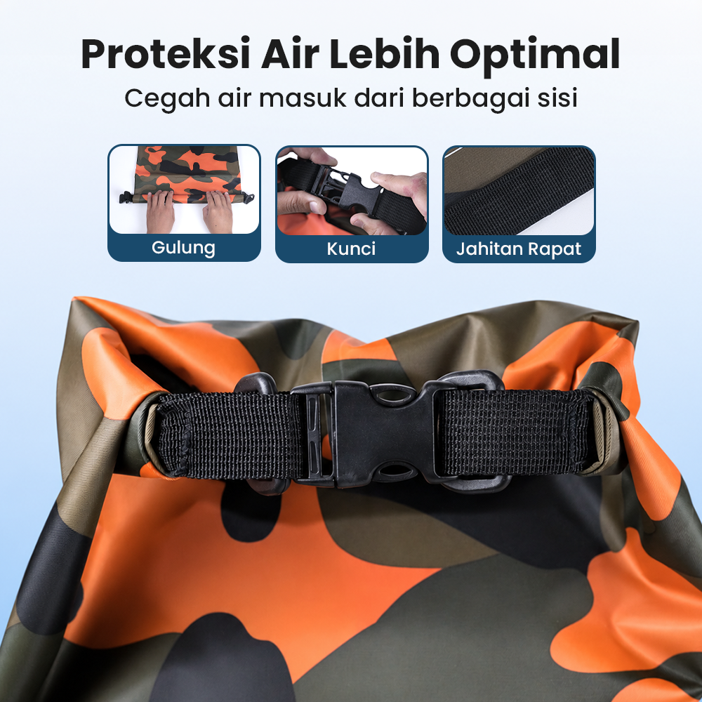 Ocean Pack Dry Bag Waterproof Backpack Strap Tas Tahan Air PVC Nilon 30L - XAZ9 Gambar produk Ocean Pack Dry Bag Waterproof Backpack Strap Tas Tahan Air PVC Nilon 30L - XAZ9 - 2