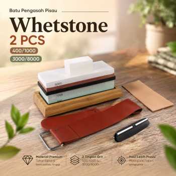 Chefic Batu Pengasah Pisau Whetstone Sharpener 400/1000 3000/8000 2PCS - CF380