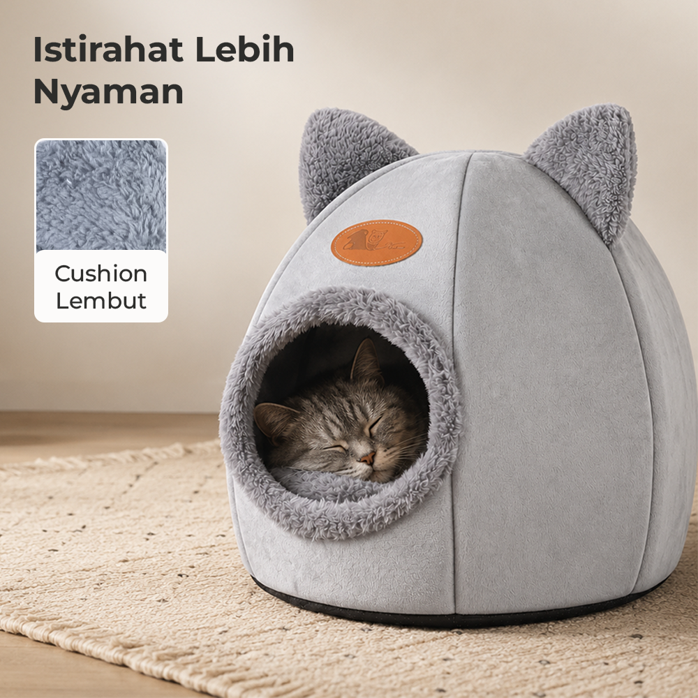 AOXIN Tempat Tidur Hewan Peliharaan Kucing Cat House Tent M - HTC01 Gambar produk AOXIN Tempat Tidur Hewan Peliharaan Kucing Cat House Tent M - HTC01 - 2