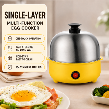 TaffHOME Alat Rebus Telur Listrik 6 Butir Egg Steamer Boiler - YS-110