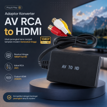 Sheingka Video Audio Konverter AV to HDMI Adaptor RCA 1080P - S2022