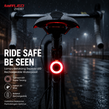 TaffLED Lampu Belakang Sepeda LED Rechargeable Waterproof Tail Light - ZH097