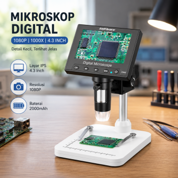 Taffware Mikroskop Digital Monitor 1080P 1000x 4.3 Inch 2MP 2000mAh - DM4