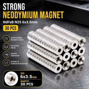 SAYTL Strong Neodymium Magnet NdFeB N25 6x3.5mm 30 PCS - N35