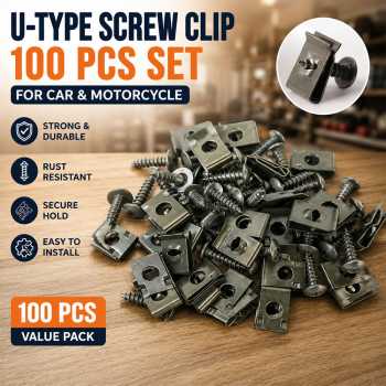 Minho Baut Klip Body Motor Mobil U-Type Screw Galvanized 100 PCS - NT70