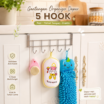 Gambar produk DIVV Gantungan Organizer Rak Dapur 5 Hook - I163