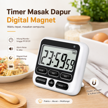 BOLNEY Timer Masak Dapur Digital LCD Magnet Alarm Kitchen Countdown - ST5026