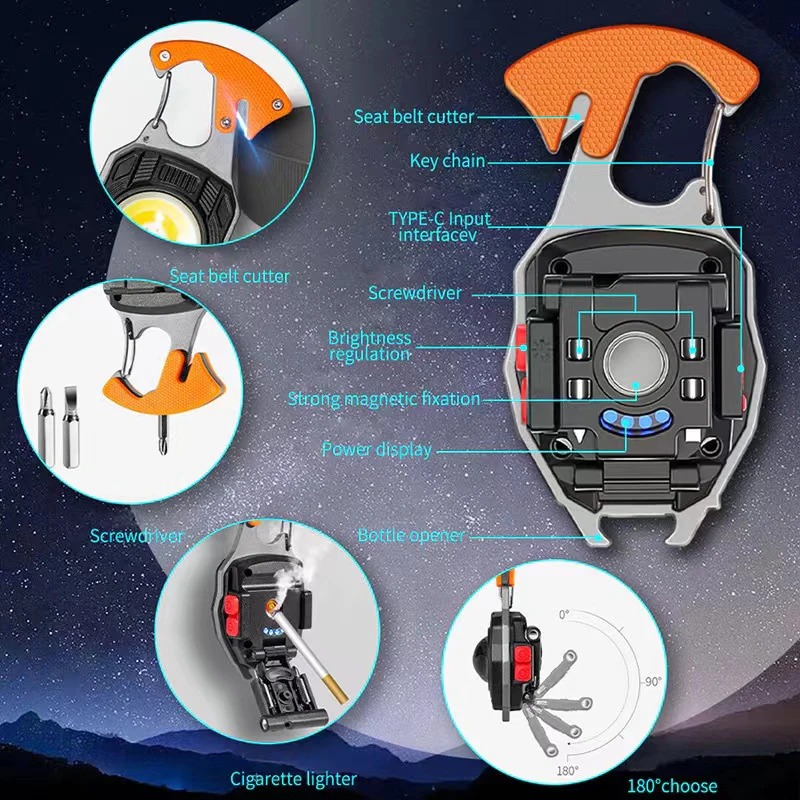 SPACK Senter Camping LED COB Multifungsi Magnetic Lighter EDC 500mAh - W5147 Gambar produk SPACK Senter Camping LED COB Multifungsi Magnetic Lighter EDC 500mAh - W5147 - 4