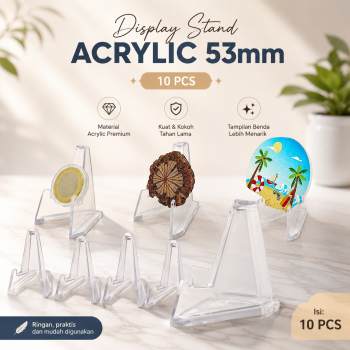 TEBI Display Stand Acrylic Challenge Coin Holder 53mm 10 PCS - TB58