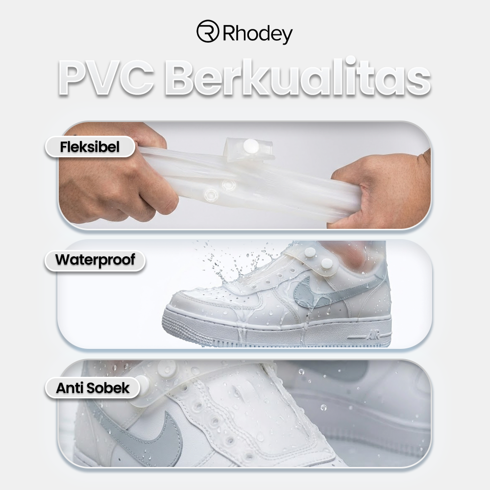 Rhodey Cover Sepatu Pelindung Anti Air Hujan PVC 1 Pair with Buckle 40-41 - F-100 Gambar produk Rhodey Cover Sepatu Pelindung Anti Air Hujan PVC 1 Pair with Buckle 40-41 - F-100 - 3