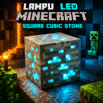 MCGame Lampu LED Minecraft Square Cubic Stone Lamp Night Light - MC-1866