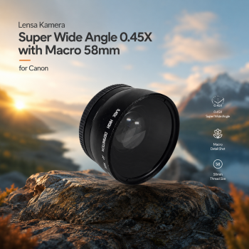 Gambar produk Lensa Kamera Super Wide Angle Lens 0.45X with Macro 58mm for Canon - S-DAL-0001