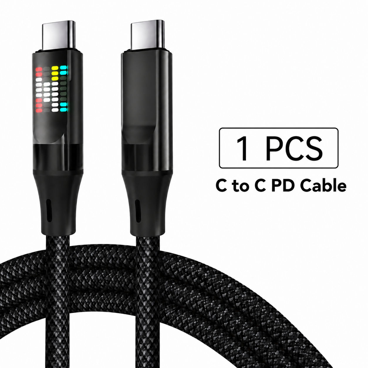 XCC Kabel Charger USB Type C Braided Nylon Fast Charge RGB 240W 6A 1M USB Type C to C - X-1M Gambar produk XCC Kabel Charger USB Type C Braided Nylon Fast Charge RGB 240W 6A 1M USB Type C to C - X-1M - 1