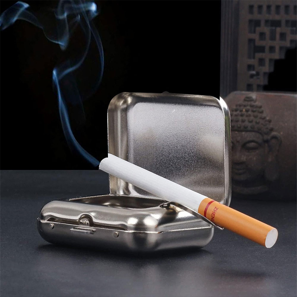 VOV Asbak Rokok Mini Metal Ashtray Ash with Cigeratte Holder Portable - JL35 Gambar produk VOV Asbak Rokok Mini Metal Ashtray Ash with Cigeratte Holder Portable - JL35 - 3