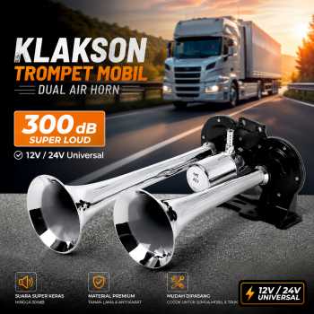 HEYVO Klakson Trompet Mobil Dual Air Horn 300dB 12V/24V - LD-201