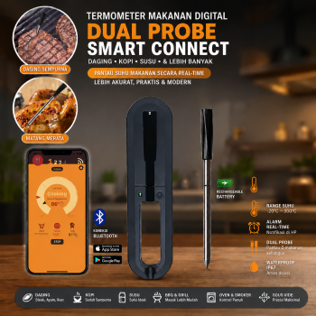 TAKA Termometer Makanan Digital Daging Kopi Susu Smart Dual Probe - TY530