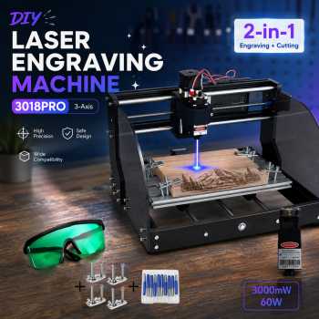 TwoWin DIY Laser Engraving Machine CNC 3-Axis 3000mW 60W - 3018PRO