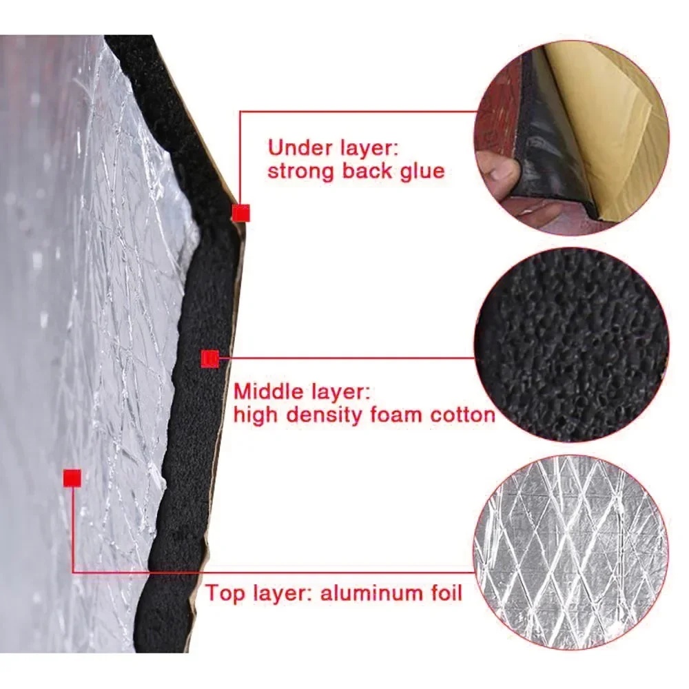 Podna Peredam Bising Mobil Aluminium Foil DIY Noise Insulation 1M 50cm 10mm - PD30 Gambar produk Podna Peredam Bising Mobil Aluminium Foil DIY Noise Insulation 1M 50cm 10mm - PD30 - 5