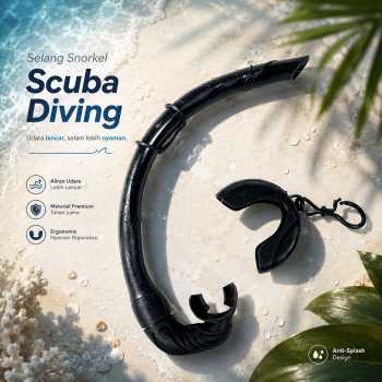 Gambar produk TITA Selang Snorkel Scuba Diving Foldable Flexible Silicone - TI045