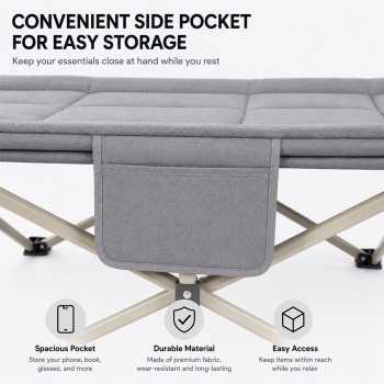 Gambar produk REDCAMP Ranjang Lipat Kursi Malas Velved Portable Folding Escort Bed - NG10 - 4