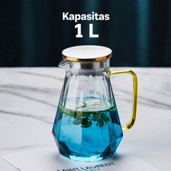 BORREY Teko Pitcher Kaca Borosilicate Tahan Panas Api Water Jug - BRO-047