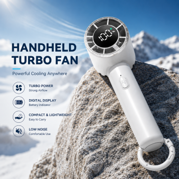 COOLIT Kipas Angin Portable Genggam Turbo 5 Speed with LED 3000mAh - P-107