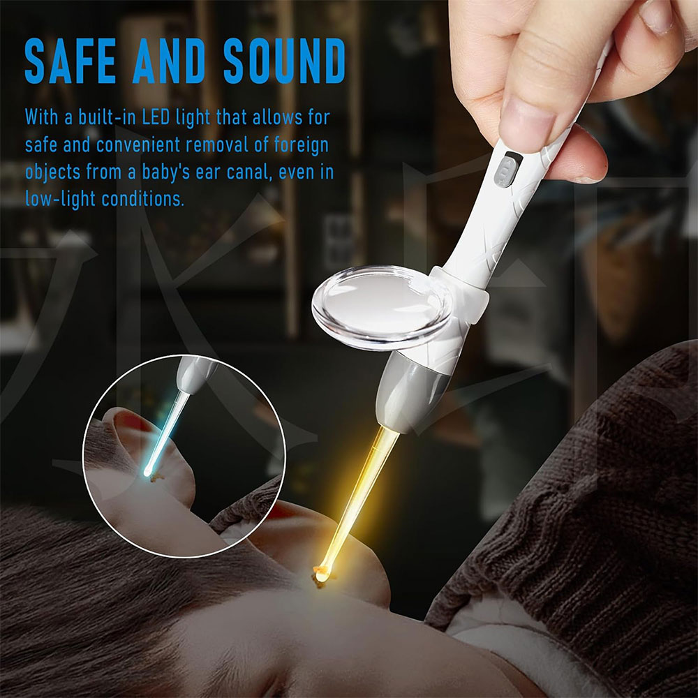 Tiny Alat Pembersih Telinga Korek Kuping LED Elektrik Kaca Pembesar - CG20 Gambar produk Tiny Alat Pembersih Telinga Korek Kuping LED Elektrik Kaca Pembesar - CG20 - 2