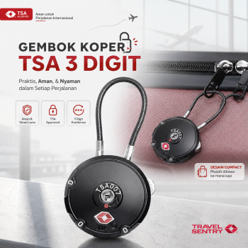 Travel-O Gembok Koper Angka 3 Digit Password TSA Lock Suitcase Luggage - TSA-530
