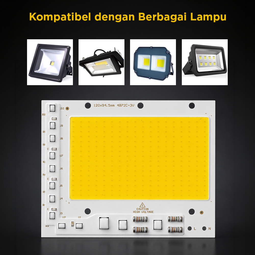 Ovicart LED COB Chip Driver Free 220V 5054 Lamp Board Beads 304 Cool White 6500K 100W - HO15 Gambar produk Ovicart LED COB Chip Driver Free 220V 5054 Lamp Board Beads 304 Cool White 6500K 100W - HO15 - 6