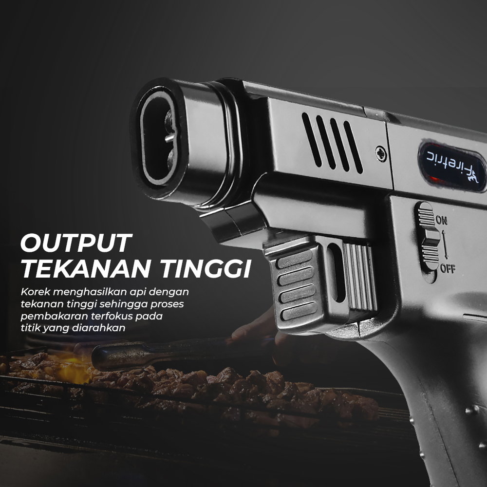 Firetric Korek Gas Lighter Double Torch Jet BBQ Cooking Welding Gun - M900 Gambar produk Firetric Korek Gas Lighter Double Torch Jet BBQ Cooking Welding Gun - M900 - 2