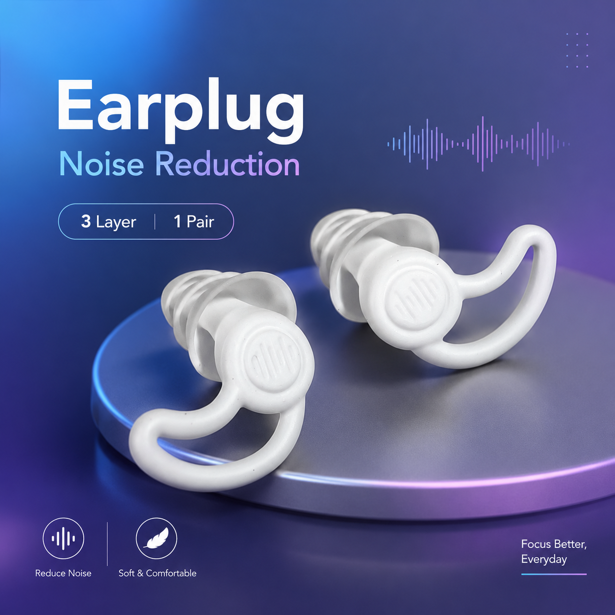 TaffSPORT Penutup Telinga Earplug Noise Reduction 3 Layer 1 Pair - VO75 Gambar produk TaffSPORT Penutup Telinga Earplug Noise Reduction 3 Layer 1 Pair - VO75 - Utama