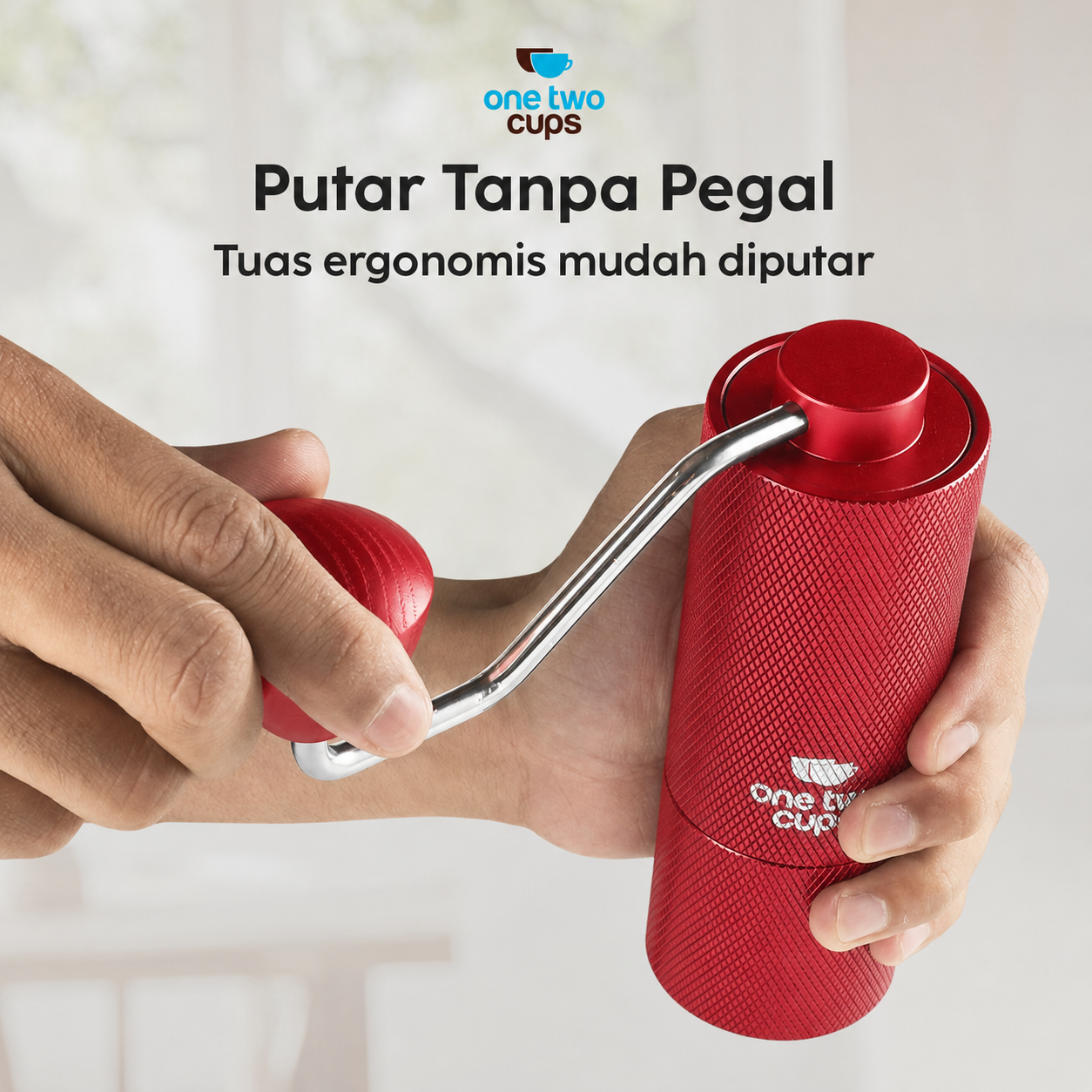 One Two Cups Penggiling Kopi Manual Coffee Grinder Burr Stainless - JN60 Gambar produk One Two Cups Penggiling Kopi Manual Coffee Grinder Burr Stainless - JN60 - 4