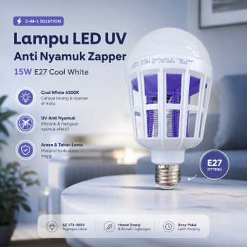 Lampu LED UV Anti Nyamuk Mosquito Bug Zapper Bulb 15W E27 Cool White - YC1350
