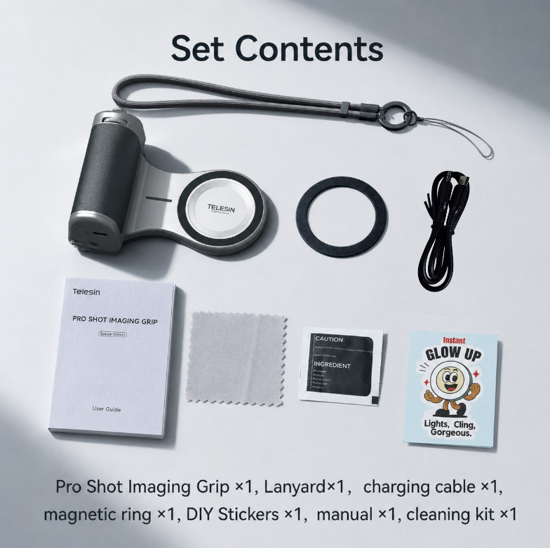 TELESIN Handle Selfie Grip Phone Shutter Magnetic Mount 3200mAh - P5-MP-010 Gambar produk TELESIN Handle Selfie Grip Phone Shutter Magnetic Mount 3200mAh - P5-MP-010 - 8