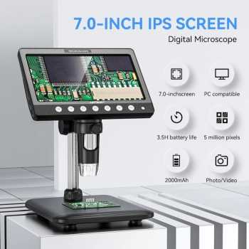 Taffware Mikroskop Digital Monitor 1080P 1200x 7 Inch IPS 5MP 2000mAh - 330