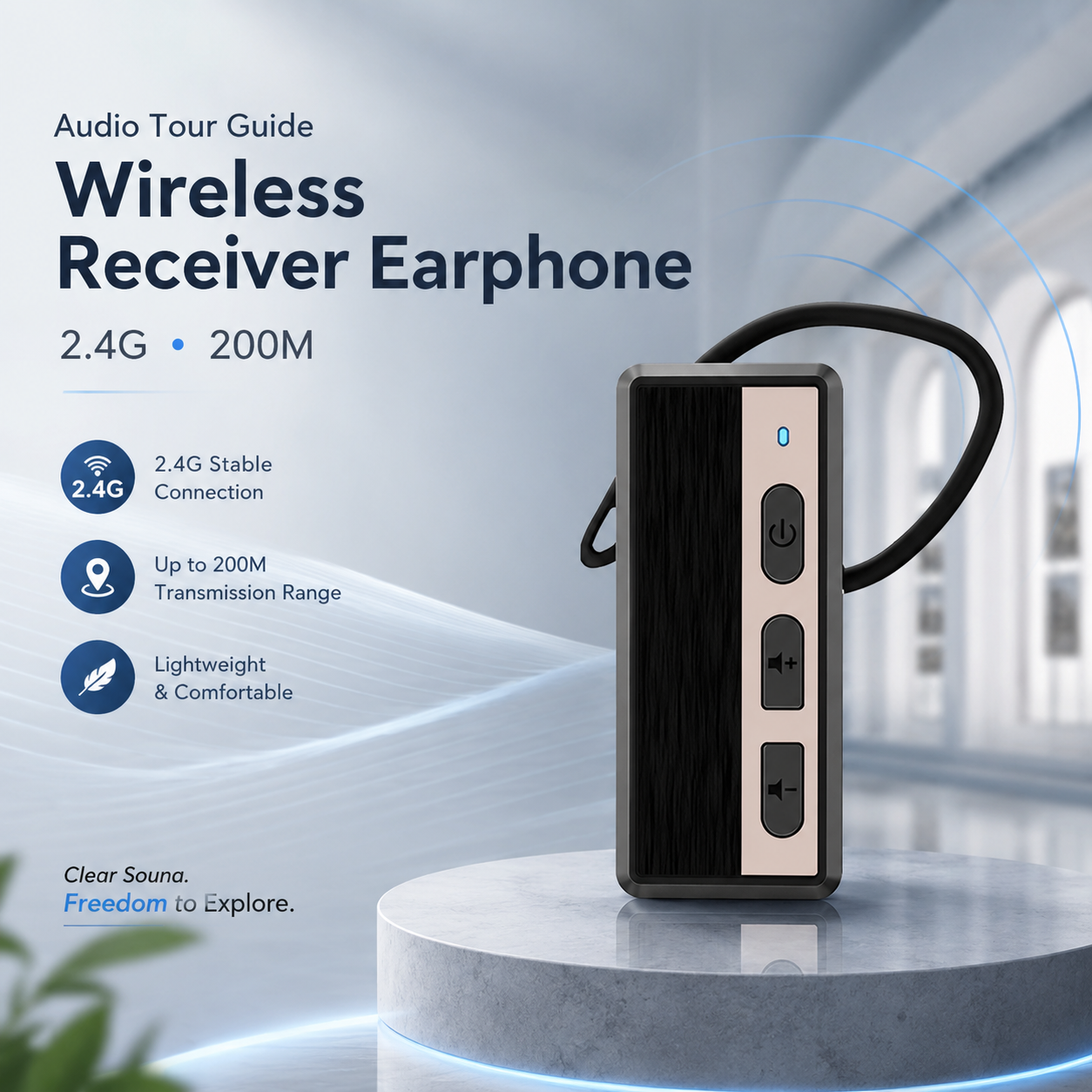 Keyinda Audio Tour Guide Wireless Receiver Earphone LCD Ear Hook 2.4G - 6101 Gambar produk Keyinda Audio Tour Guide Wireless Receiver Earphone LCD Ear Hook 2.4G - 6101 - Utama