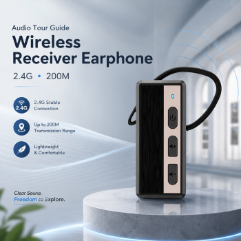 Keyinda Audio Tour Guide Wireless Receiver Earphone LCD Ear Hook 2.4G - 6101