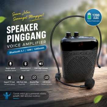 kH Speaker Pinggang Bluetooth Voice Amplifier Wired Bluetooth 1200mAh - YW-168
