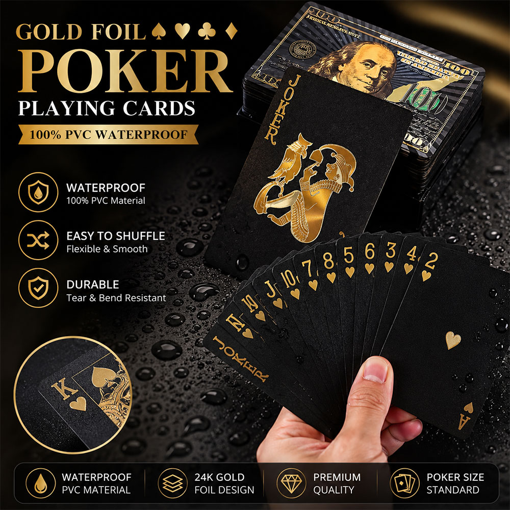 MaseiKar Kartu Remi Poker PVC Anti Air Waterproof Gold Foil 24K - D935 Gambar produk MaseiKar Kartu Remi Poker PVC Anti Air Waterproof Gold Foil 24K - D935 - Utama