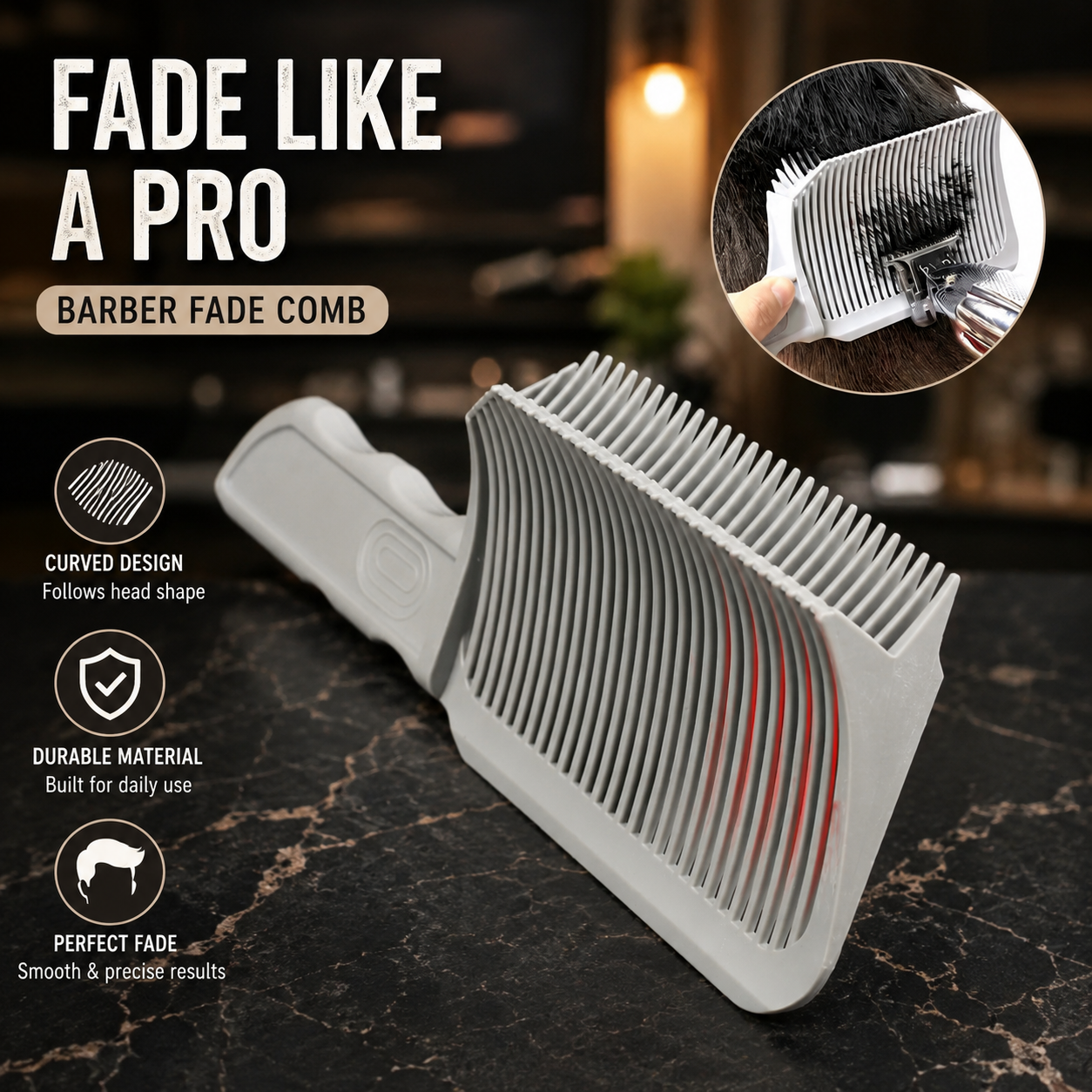 Biutte.co Sisir Barber Cross Border Men Hair Fade Comb - SLYZ-5 Gambar produk Biutte.co Sisir Barber Cross Border Men Hair Fade Comb - SLYZ-5 - Utama