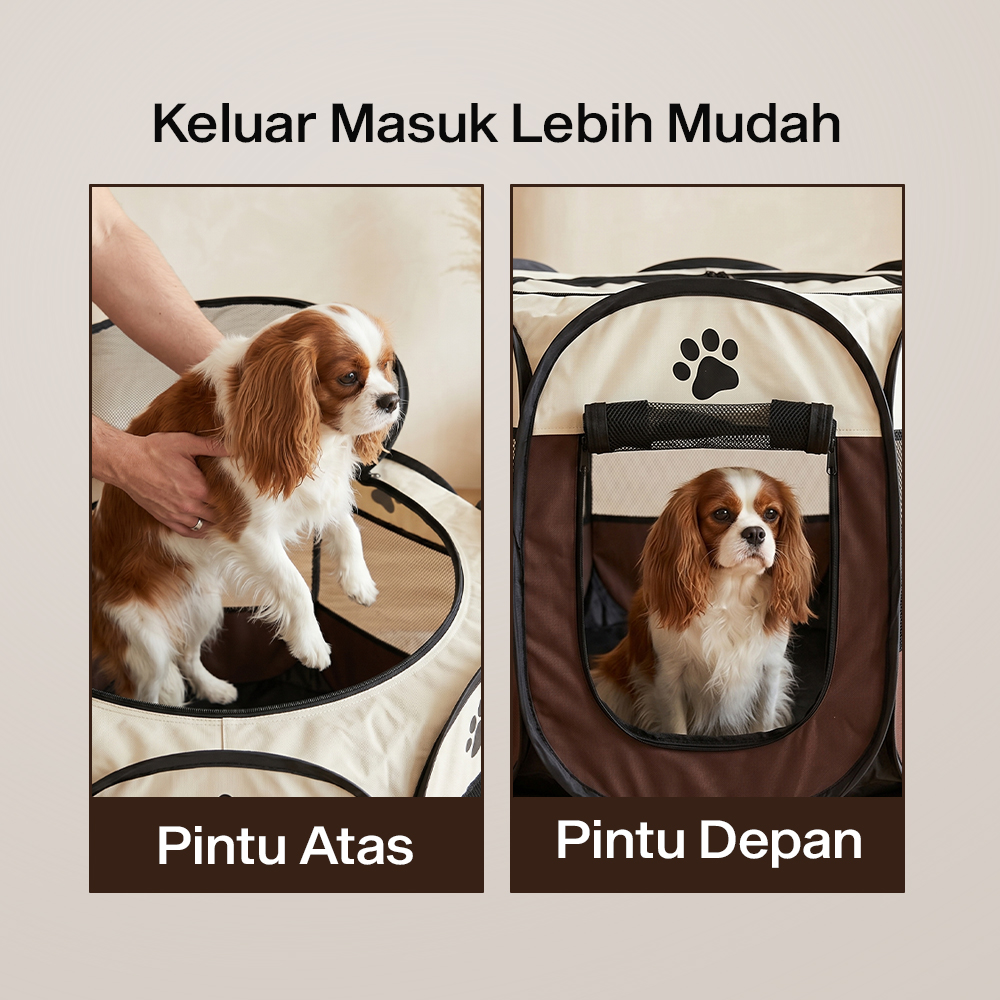 BRun Kandang Lipat Hewan Peliharaan Foldable Pet Cage Waterproof - WL00 Gambar produk BRun Kandang Lipat Hewan Peliharaan Foldable Pet Cage Waterproof - WL00 - 3