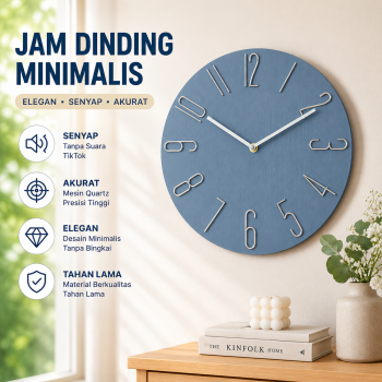 Mizhi Jam Dinding Bulat Quartz Frameless Wall Clock Round Shape 30.5cm - MF30