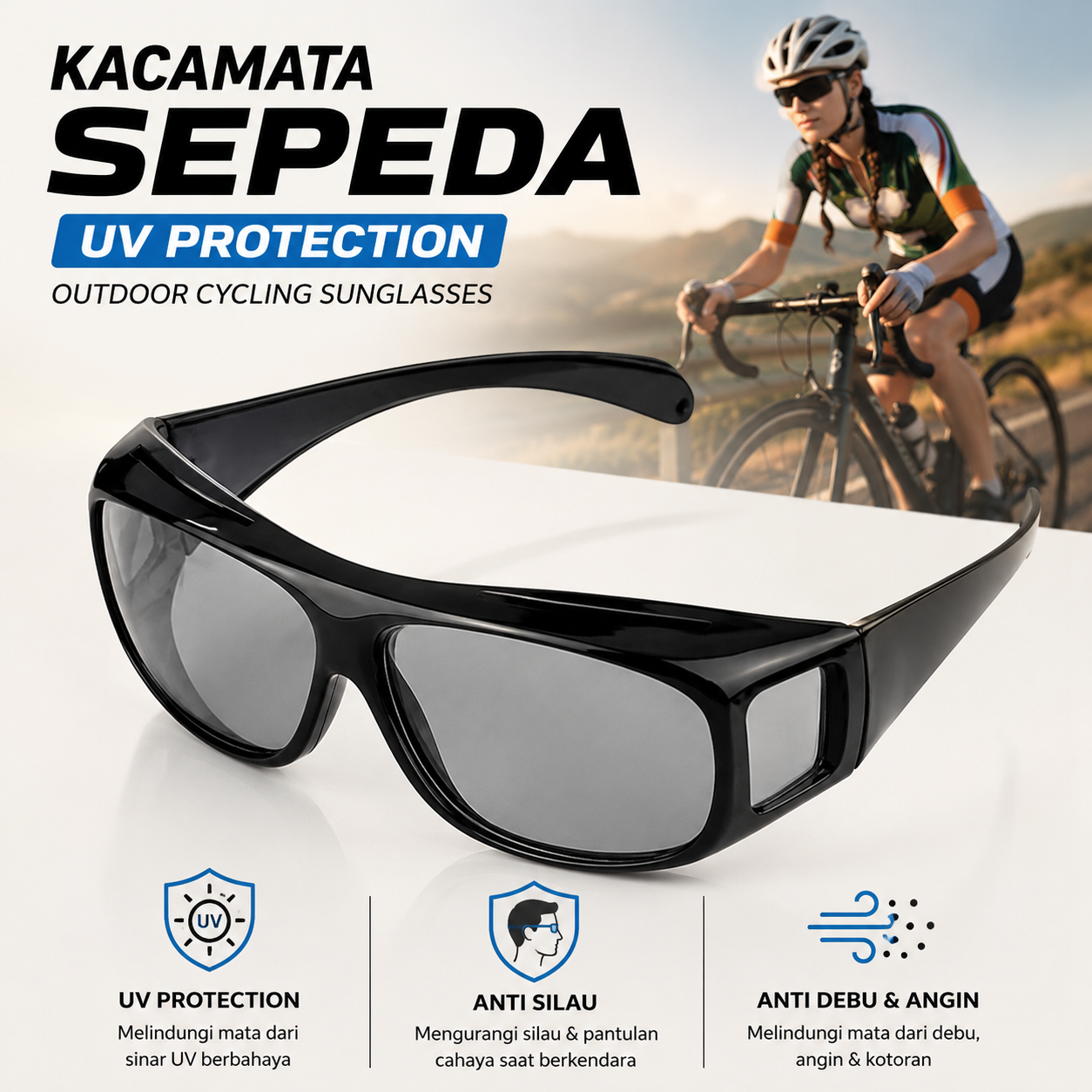 FORAUTO Kacamata Sepeda UV Protection Outdoor Cycling Sunglasses - NJ747 Gambar produk FORAUTO Kacamata Sepeda UV Protection Outdoor Cycling Sunglasses - NJ747 - Utama