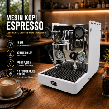 Trieste Mesin Kopi Espresso Coffee Maker Semi Automatic 15 Bar 1780W - M180