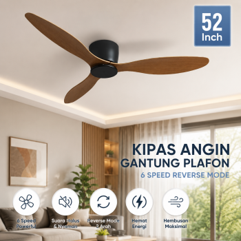 SOVE Kipas Angin Gantung Plafon Ceiling Fan 6 Speed Reverse Mode - VE54