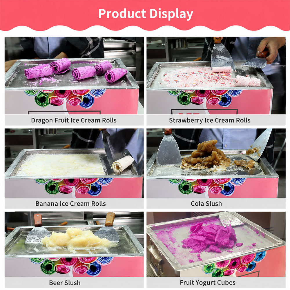 XEO Ice Cream Roll Maker Alat Pembuat Es Krim Roll Gulung 330 W - ZB-CBJ10 Gambar produk XEO Ice Cream Roll Maker Alat Pembuat Es Krim Roll Gulung 330 W - ZB-CBJ10 - 6