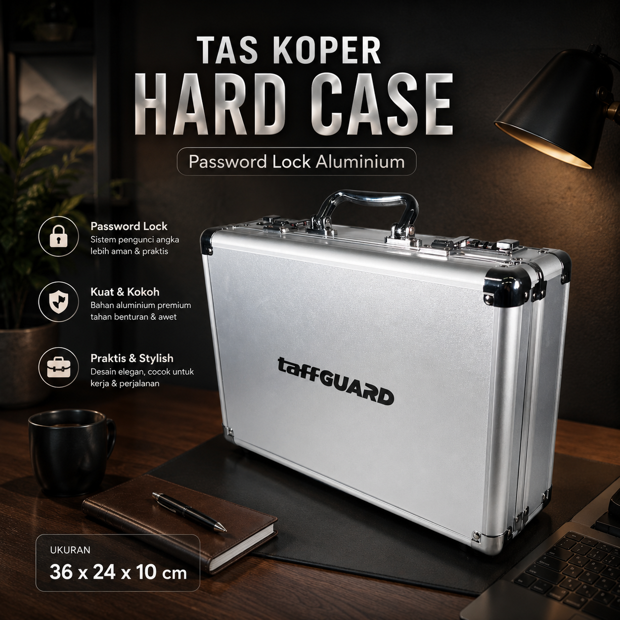 TaffGUARD Tas Koper Penyimpanan Hard Case Password Lock 36x24x10cm - LE15 Gambar produk TaffGUARD Tas Koper Penyimpanan Hard Case Password Lock 36x24x10cm - LE15 - Utama
