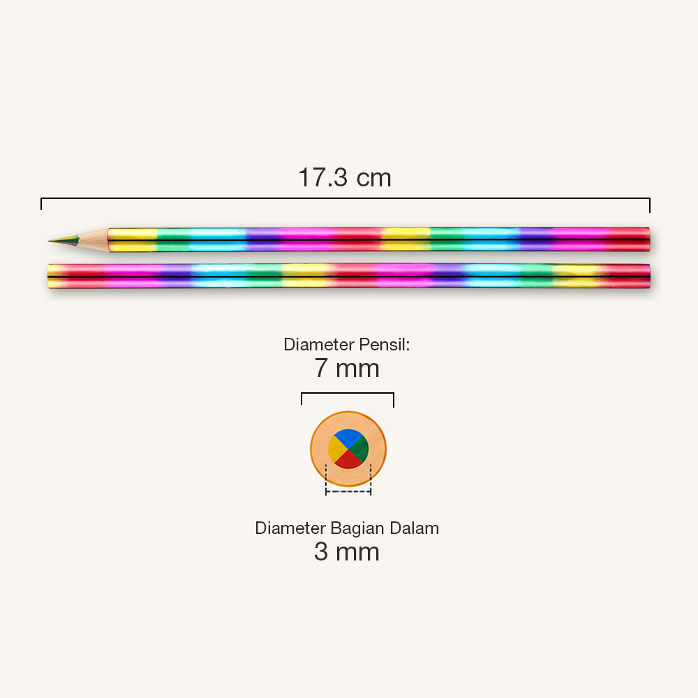 Gambar produk WEBOW Pensil Warna Rainbow Color Pencils Drawing Painting 16 PCS/Set - XP004 - 7