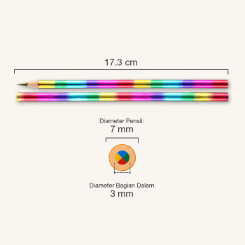 Gambar produk WEBOW Pensil Warna Rainbow Color Pencils Drawing Painting 16 PCS/Set - XP004 - 7
